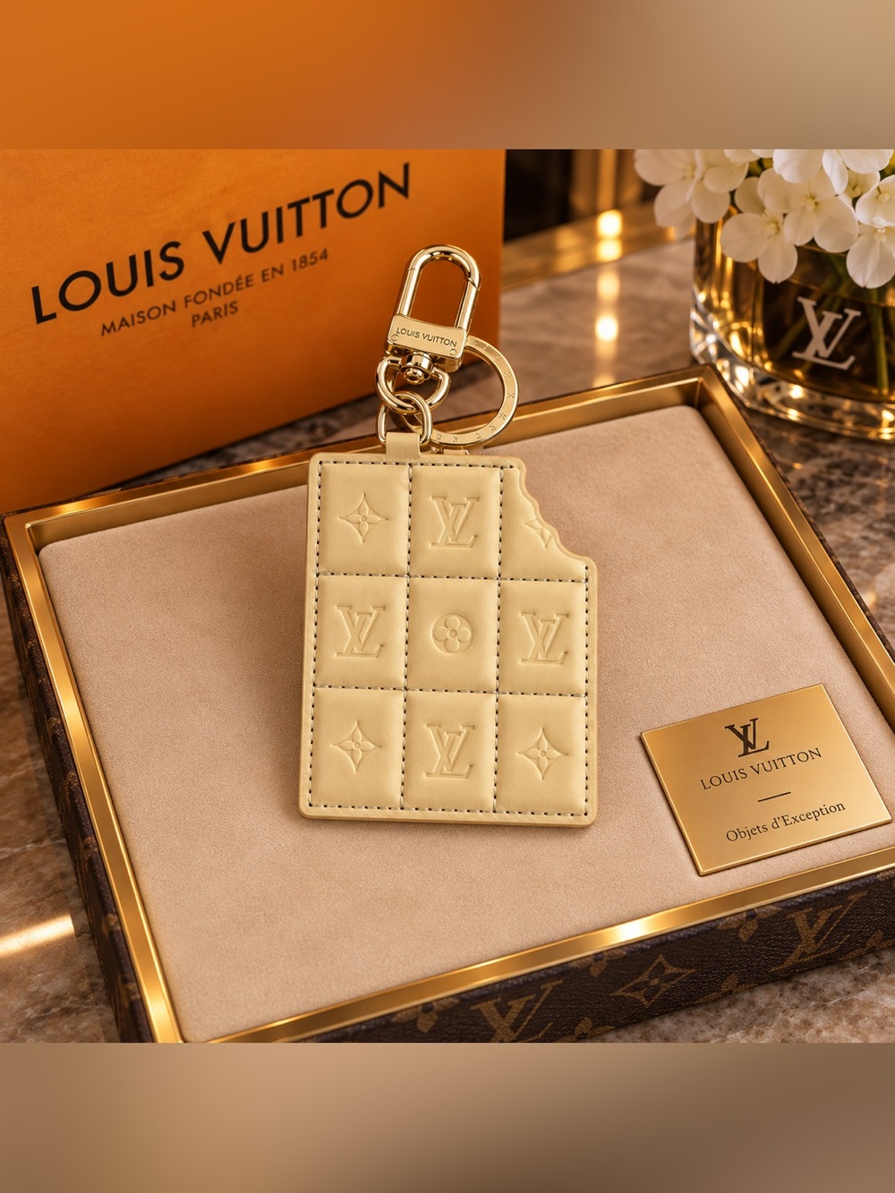 Fashion White Chocolate Key Chain Bag Charm